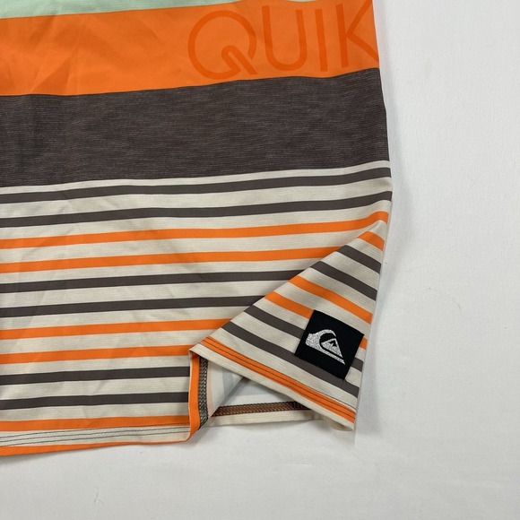Quicksilver Striped  Gray Orange Boardshorts Swim Trunks Men's Size 38 - Picture 3 of 16